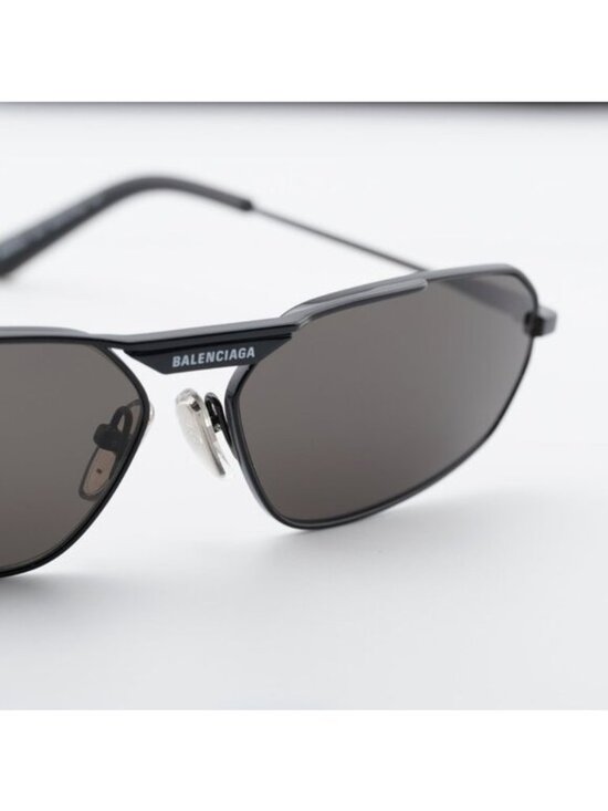 Balenciaga BB0245S 001 Geometric Sunglasses - Grey/Grey main image 6